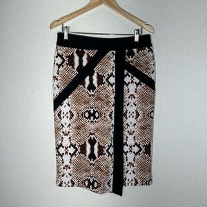 Worthington Snakeskin Print Front Slit Pencil Skirt Size 8